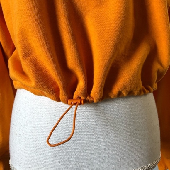 GARAGE | Orange Hooded Cropped Sweatshirt - Picture 4 of 5